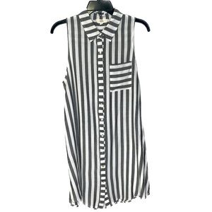 Like New Boutique entro Gray White Long Tunic or Dress Sz M